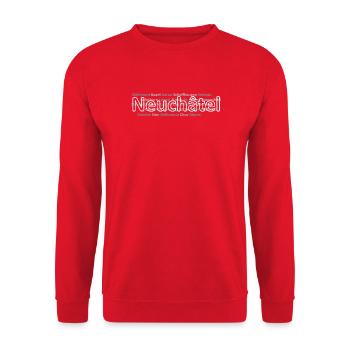 Swiss cities Neuchâtel - Unisex Sweatshirt - red - Front - Alina (178cm) & Michal (187cm)