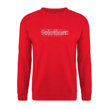 Schweizer Städte Solothurn - Unisex Pullover - Rot - Vorne - Alina (178cm) & Michal (187cm)