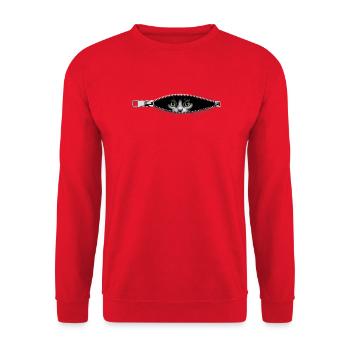 Cat Zipper Cat Mom Cat Cute Cats - Unisex Sweatshirt - red - Front - Alina (178cm) & Michal (187cm)
