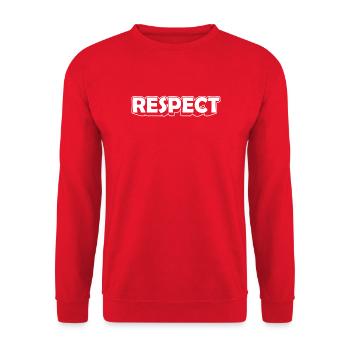 Respect motif with strong lettering - Unisex Sweatshirt - red - Front - Alina (178cm) & Michal (187cm)