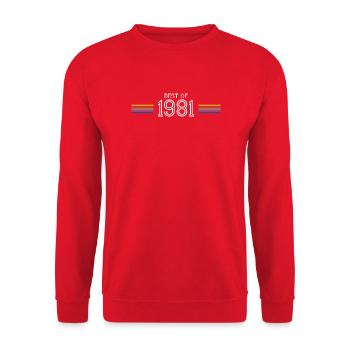 Best Of 1981 Funny Gift T-Shirt - Unisex Sweatshirt - red - Front - Alina (178cm) & Michal (187cm)