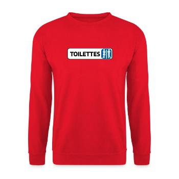 Male Female WC Panel - Unisex Sweatshirt - red - Front - Alina (178cm) & Michal (187cm)