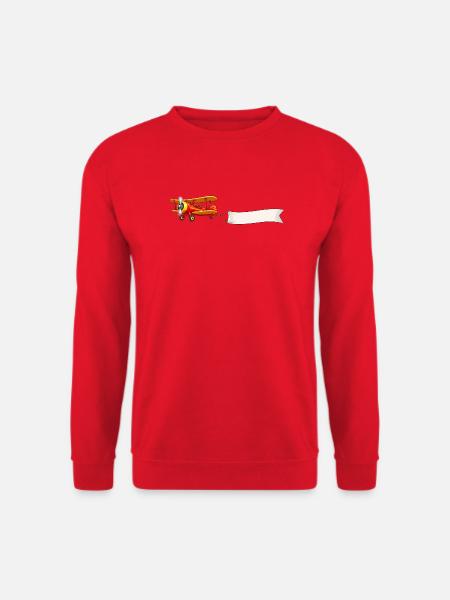 Doppeldecker Flugzeug Banner Motiv Retro - Unisex Pullover - Rot