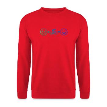 Geschenkidee für einen Roadbike mit Roadbike - Unisex Pullover - Rot - Vorne - Alina (178cm) & Michal (187cm)