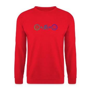 Geschenkidee für einen Roadbike mit Roadbike - Unisex Pullover - Rot - Vorne - Alina (178cm) & Michal (187cm)