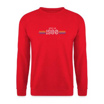Best Of 1980 Funny Gift T-Shirt - Unisex Sweatshirt - red - Front - Alina (178cm) & Michal (187cm)