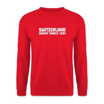 Switzerland - Great Since 1291 - Schweiz - Schwiiz - Unisex Sweatshirt - red - Front - Alina (178cm) & Michal (187cm)