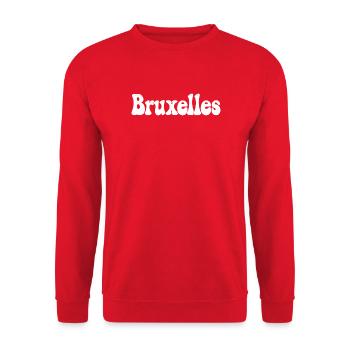 Brüsseler Retro Groovy White - Unisex Pullover - Rot - Vorne - Alina (178cm) & Michal (187cm)