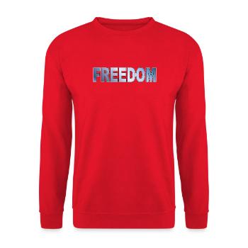 Freedom Typography Statement Design - Unisex Sweatshirt - red - Front - Alina (178cm) & Michal (187cm)