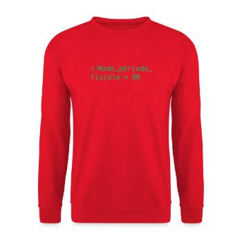Période fiscale : chargement lent, café rapide - Sweat-shirt Unisexe - rouge - Devant - Alina (178cm) & Michal (187cm)