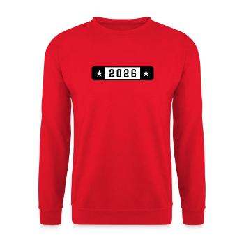 2026 - Unisex Sweatshirt - red - Front - Alina (178cm) & Michal (187cm)