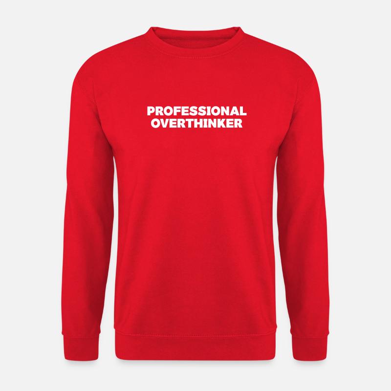 Futuristisches Overthinker-Typografie-Design - Unisex Pullover - Rot