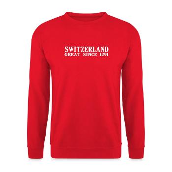 Switzerland - Great Since 1291 - Schweiz - Schwiiz - Unisex Sweatshirt - red - Front - Alina (178cm) & Michal (187cm)