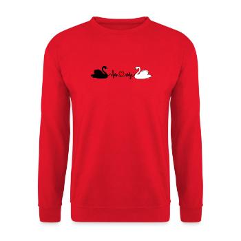 I love my wedding heart rate cardio - Unisex Sweatshirt - red - Front - Alina (178cm) & Michal (187cm)