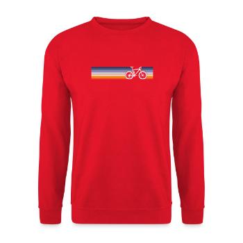 Vibrant Bicycle Sunset Silhouette Design - Unisex Sweatshirt - red - Front - Alina (178cm) & Michal (187cm)