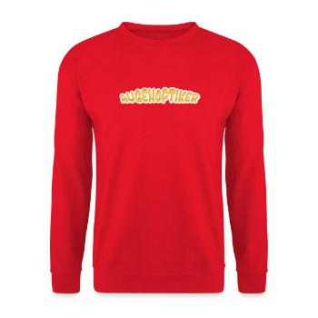 Geschenk für Augenoptiker - Unisex Pullover - Rot - Vorne - Alina (178cm) & Michal (187cm)