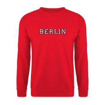 Berlin (Vintage/Weiß) - Unisex Pullover - Rot - Vorne - Alina (178cm) & Michal (187cm)