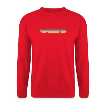 Sunset Mountain Bike Silhouette - Unisex Sweatshirt - red - Front - Alina (178cm) & Michal (187cm)