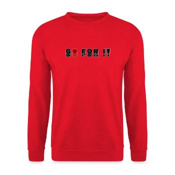 GO FOR IT - Unisex Sweatshirt - red - Front - Alina (178cm) & Michal (187cm)