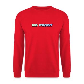 No Front, Kein Vorwurf, Jugendsprache - Unisex Pullover - Rot - Vorne - Alina (178cm) & Michal (187cm)