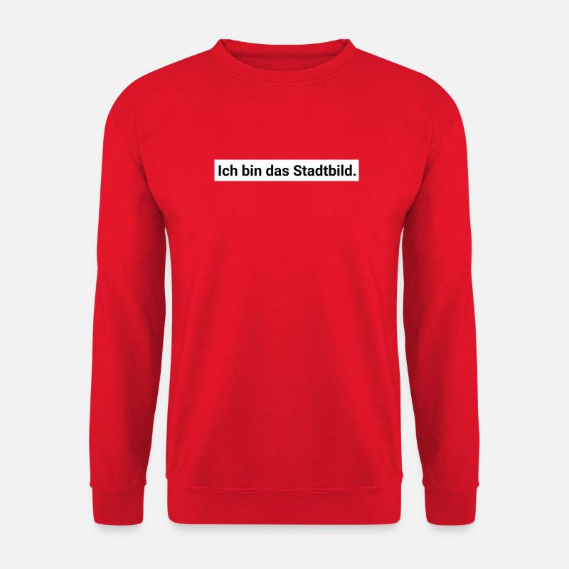 Ich bin das Stadtbild. Design Geschenk - Unisex Pullover - Rot
