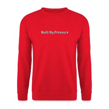 Build By Pressure – Gym & Fighter Design - Unisex Sweatshirt - red - Front - Alina (178cm) & Michal (187cm)