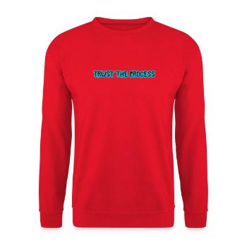 TRUST THE PROCESS design - Unisex Sweatshirt - red - Front - Alina (178cm) & Michal (187cm)