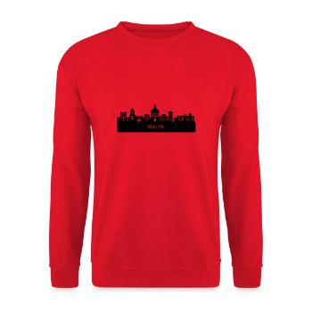 Silhouette de Malte Skyline - Sweat-shirt Unisexe - rouge - Devant - Alina (178cm) & Michal (187cm)