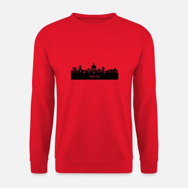 Malta Silhouette Skyline - Unisex Pullover - Rot