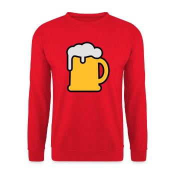Bierkrung - Unisex Pullover - Rot - Vorne - Alina (178cm) & Michal (187cm)