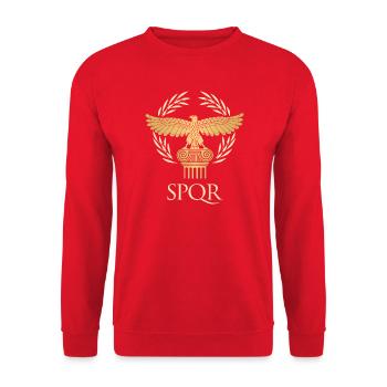 SPQR - Flagge Und antike Römische Republik - Unisex Pullover - Rot - Vorne - Alina (178cm) & Michal (187cm)