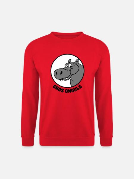 Hippo Texte - Sweat-shirt Unisexe - rouge
