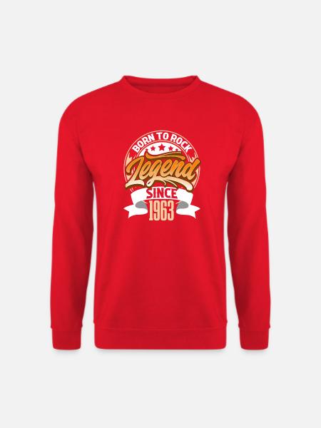 1963 Geburtsjahr Geburtstag Legende Born To Rock - Unisex Pullover - Rot
