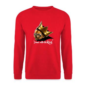 Down with the King - Unisex Sweatshirt - red - Front - Alina (178cm) & Michal (187cm)