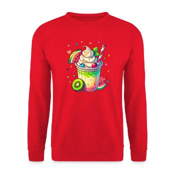 Exotic Fruity Dreams :Milkshake d’été - Sweat-shirt Unisexe - rouge - Devant - Alina (178cm) & Michal (187cm)