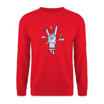main en métal zombie illustration diables main s - Sweat-shirt Unisexe - rouge - Devant - Alina (178cm) & Michal (187cm)