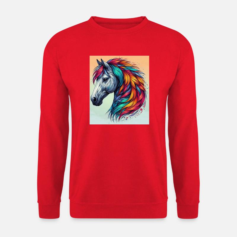 Pferd - Unisex Pullover - Rot