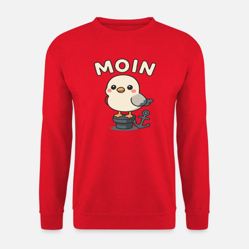 Moin - Seagull Design - Unisex Sweatshirt - red