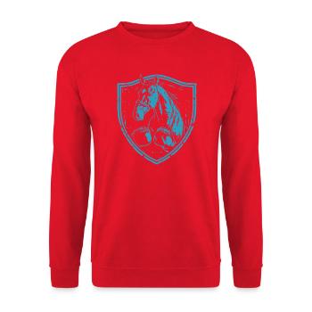 Pferd Boxer - Unisex Pullover - Rot - Vorne - Alina (178cm) & Michal (187cm)