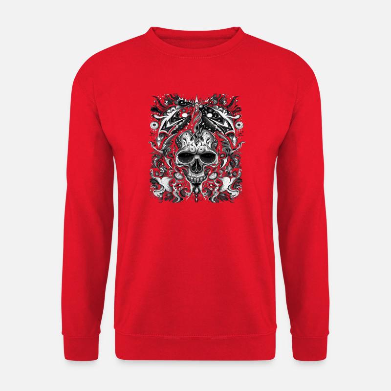 Dark Tribal Skull with Mystical Elements - Unisex Sweatshirt - red