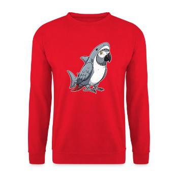 Dessin animé Gris Perroquet Requin Déguisement - Sweat-shirt Unisexe - rouge - Devant - Alina (178cm) & Michal (187cm)