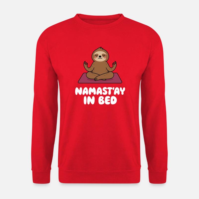 Namastay in bed sloth - Unisex Sweatshirt - red