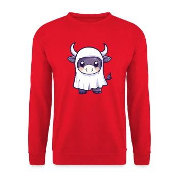 Bull Halloween fantôme - Sweat-shirt Unisexe - rouge - Devant - Alina (178cm) & Michal (187cm)