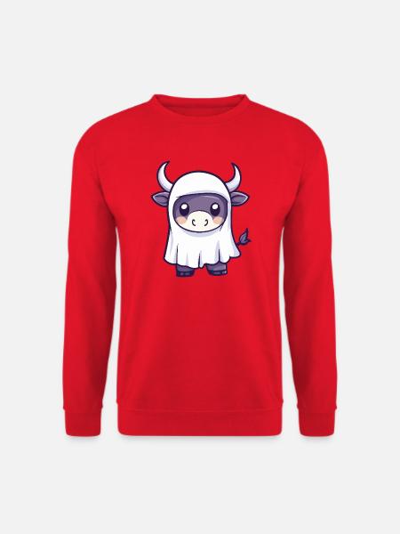 Bull Halloween Ghost - Unisex Sweatshirt - red
