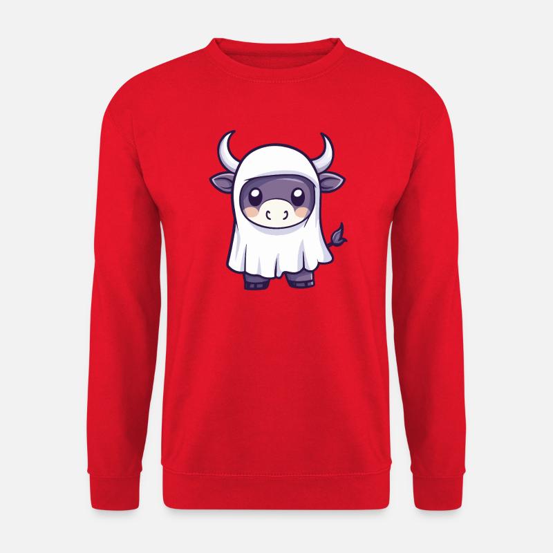 Bull Halloween Ghost - Unisex Sweatshirt - red