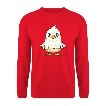 Goose Halloween Ghost - Unisex Sweatshirt - red - Front - Alina (178cm) & Michal (187cm)