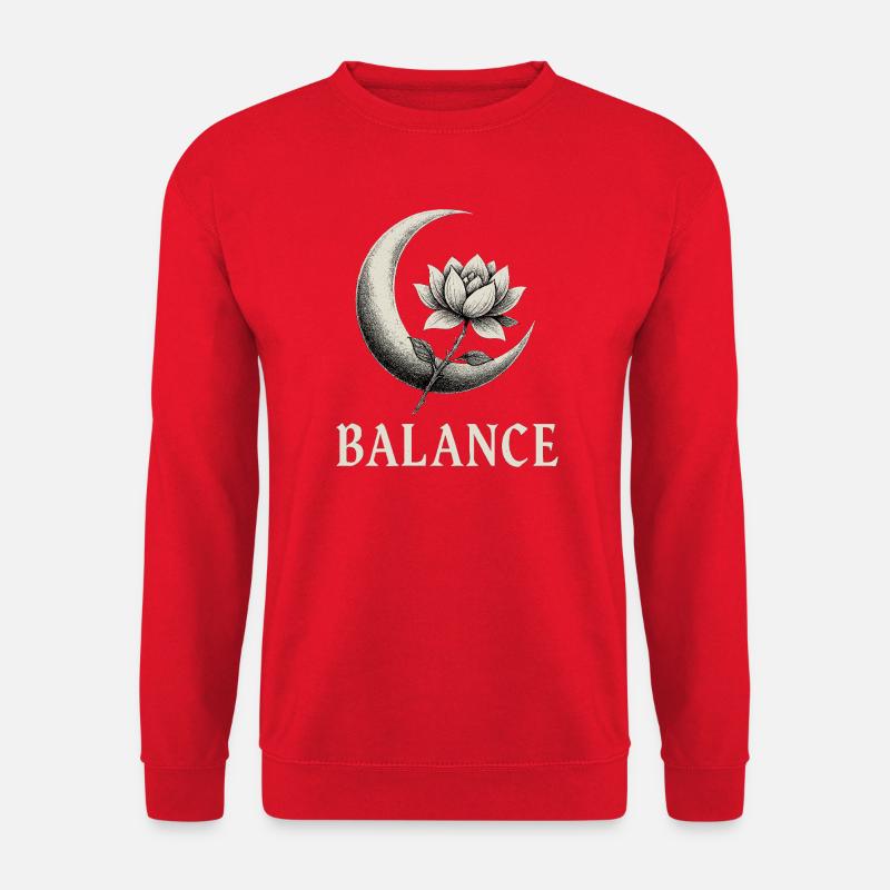 Balance Moon and Lotus Design - Unisex Pullover - Rot