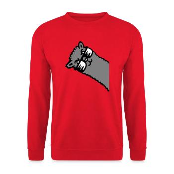 Llama Alpaca Head Sunglasses Cool Gray Funny Cute - Unisex Sweatshirt - red - Front - Alina (178cm) & Michal (187cm)