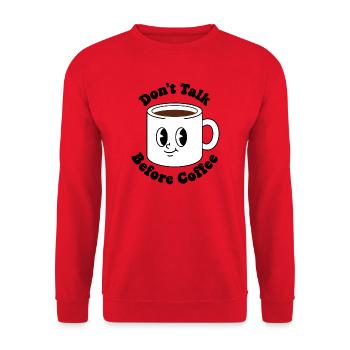 Kawaii Coffee Mug Face - Unisex Sweatshirt - red - Front - Alina (178cm) & Michal (187cm)
