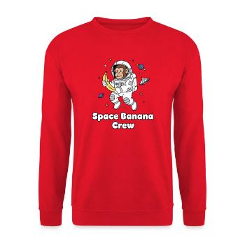 Space Banana Crew - Unisex Sweatshirt - red - Front - Alina (178cm) & Michal (187cm)